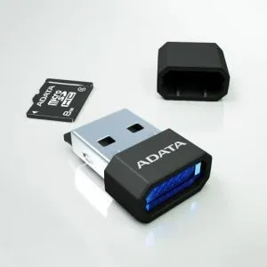 Čtečka paměťových karet ADATA Micro SDHC 8GB Class 4 + USB čtečka V3 černá