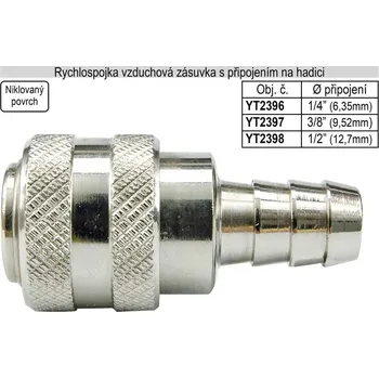 Rychlospojka vzduchová zásuvka pro hadici, 1/4"