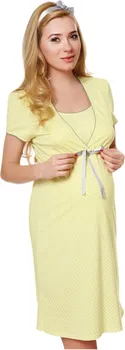 Těhotenské noční prádlo Bavlněná těhotenská noční košile Felicita žlutá