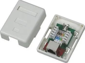 Elektrická zásuvka DATACOM Datová zásuvka STP CAT5E 1xRJ45 na omítku bílá