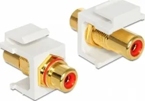 Síťový kabel Delock Keystone module RCA samice > RCA samice,pozlacen,červený