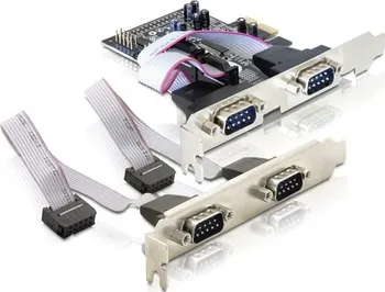 Adaptér PCI Express x1 4xsériový port + low profile