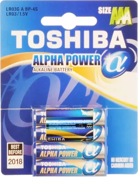 Článková baterie Baterie Toshiba Alpha Power LR03 4BP AAA