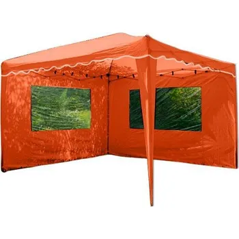 Zahradní stan Garth Zahradní párty stan nůžkový terakota 3 x 3 m + 2 boční stěny