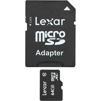 Paměťová karta Lexar microSDXC 64 GB Class 10 + SD adaptér
