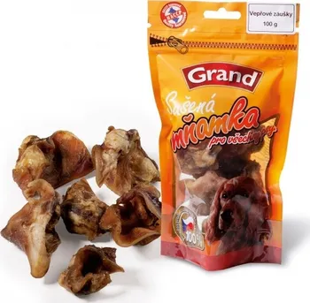 Pamlsek pro psa Grand Vepřové záušky sušené 100 g