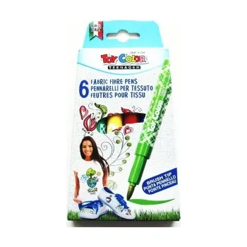 Toy Color Fabric Fibre Fixy na textil 6 barev Toy Color Fabric Fibre Fixy na textil 6 barev