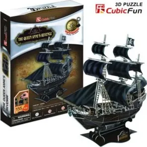 3D puzzle CubicFun Pirátská loď Queen Anne´s Revenge 155 dílků