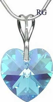 Přívěsek Silvego Stříbrný přívěsek Srdce Aquamarine AB vyrobený se Swarovski Elements