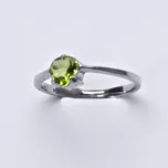 Stříbrný prsten, přírodní olivín,…