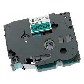 Pásek do tiskárny Páska do štítkovače Brother TZ-741 18mm černý tisk/zelený podklad