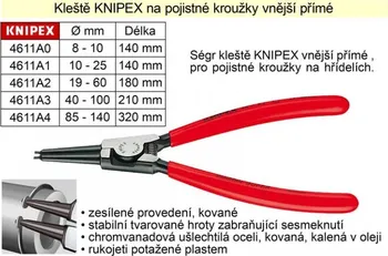 Kleště Kleště KNIPEX na pojistné kroužky vnější přímé 19 - 60 mm