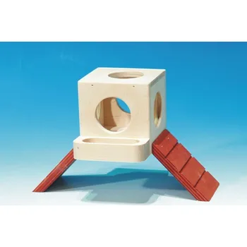 Domek kostka s krmítkem 18 x 10 x 11 cm