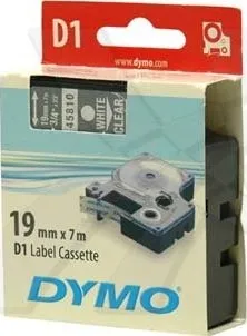 Pásek do tiskárny DYMO páska D1 19 mm x 7 m, bílá na průhledné