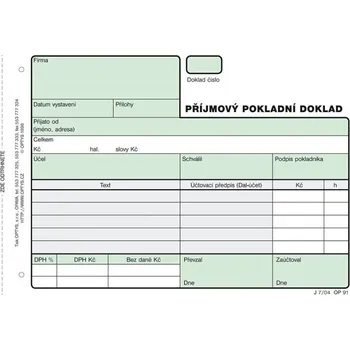 Příjmový pokl. doklad NCR OPT 1302 Tiskopis Příjmový pokl. doklad NCR OPT 1302