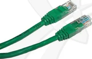 Síťový kabel UTP cat5e patchcord, RJ45/RJ45, 3m, zelený, LOGO