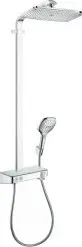 Sprchová souprava 27288000 Hansgrohe Raindance Select E - Showerpipe 360 ST 1jet, termostatická sprchová baterie, sprchové rameno 380 mm, chrom 27288