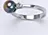 prsten Stříbrný prsten s přírodní perlou černou (do fialova 8) mm, T 1207
