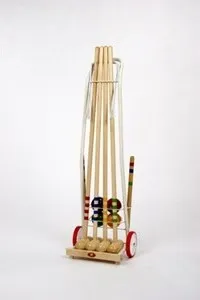 Dřevěná hračka Kroket Londero 4 hráči kovový vozík