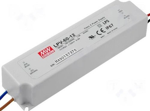 LPV-60-12 60W trafo pro LED 12V DC zdroje IP67 