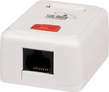 Elektrická zásuvka Solarix Zásuvka CAT5e UTP 1 x RJ45 na omítku bílá (spodní vývod)