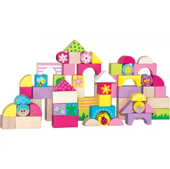 Dřevěná hračka Woody 91309 Trendy kostky 66 dílků