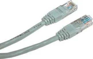 Síťový kabel UTP cat5e patchcord, RJ45/RJ45, 15m, šedý, LOGO