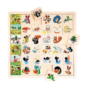 Bino 13728 Dětská dřevěná skládačka Krteček