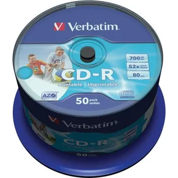 Optické médium Verbatim CD-R 50 pack spindle inkjet printable 52x 700MB