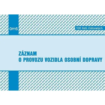 Tiskopis Optys OP177 záznam o provozu vozidla osobní dopravy A5 100 listů
