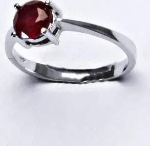 Prsten Stříbrný prsten,přírodní rubín,prstýnek ze stříbra, T 1250