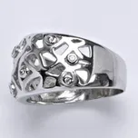 Stříbrný prsten s čirými zirkony,…
