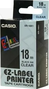 Pásek do tiskárny Páska do tiskárny štítků Casio XR-18X1 18mm černý tisk/průhledný podklad