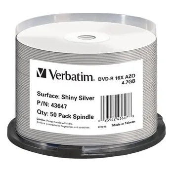 Optické médium Verbatim DVD-R 4.7GB 12cm 16X 50 pack