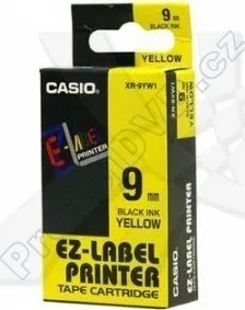 Pásek do tiskárny Páska do tiskárny štítků Casio XR-9YW1 9mm černý tisk/žlutý podklad