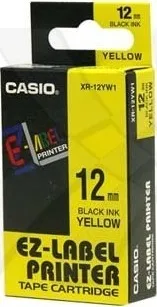 Pásek do tiskárny Páska do tiskárny štítků Casio XR-12YW1 12mm černý tisk/žlutý podklad