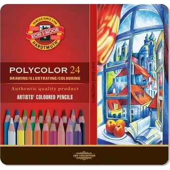 Pastelka Umělecké pastelové tužky KOH-I-NOOR POLYCOLOR v kovové kazetě 24ks