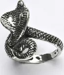 Stříbrný prsten s patinou, kobra,…