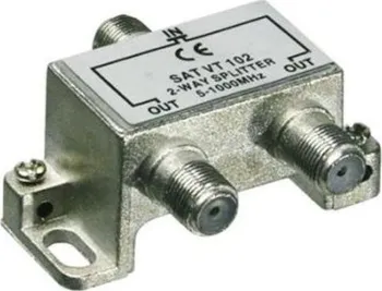 Anténní zesilovač PremiumCord antenní rozbočovač na F konektory 1-2 výstupy 5-1000 MHz