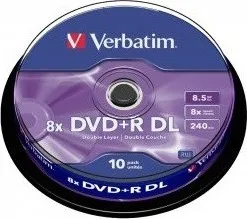 Optické médium Verbatim DVD+R Double Layer 8,5 GB 8 x 10 cake