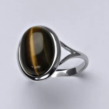 Prsten Stříbrný prsten, přírodní tygří oko, prstýnek ze stříbra, T 1454