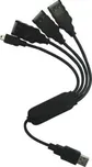 USB (2.0) hub 4 portový, černý, LOGO