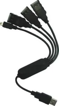 USB hub USB (2.0) hub 4 portový, černý, LOGO