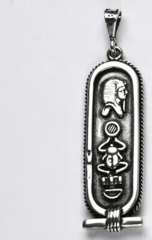 Přívěsek Stříbrný přívěsek, kartuše s hieroglyfy, přívěsek ze stříbra, P 283