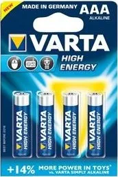 Článková baterie VARTA baterie 1.5V LR03 (AAA) high energy 4ks - VARTA-4903/4B