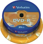 Verbatim DVD+R 4,7GB 16X 25ks cake box