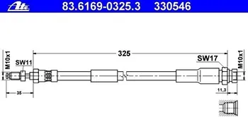 Brzdová hadice Brzdová hadice ATE (AT 330546)