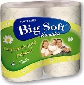 Toaletní papír Big soft kamilka toaletní papír 3-vrstvý s vůní (4role/sáč)