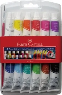 Vodová barva Temperové barvy Faber-Castell - 12 barev (001579)