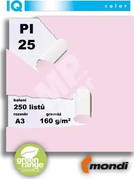 Barevný papír Barevný papír IQ PI 25 A3 160g růžová 1bal/250ks